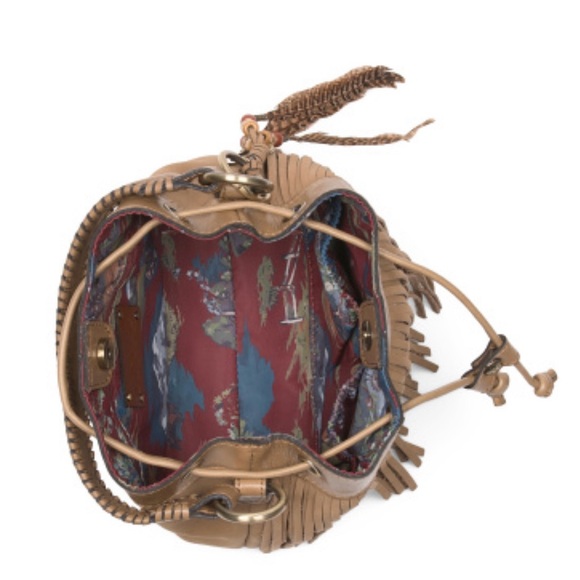 NEW PATRICIA NASH Brown Mini Fringe Leather Bag - Picture 5 of 8